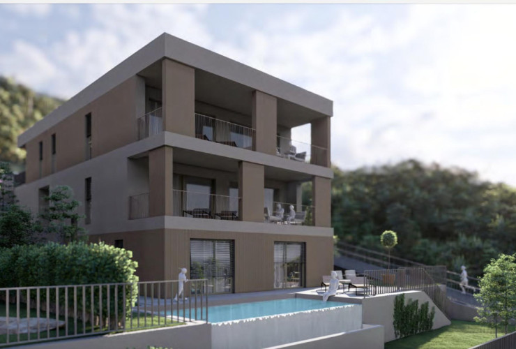 Кострена, НОВОСТРОЙКА, роскошная двухуровневая четырехкомнатная квартира с видом на море, бассейн