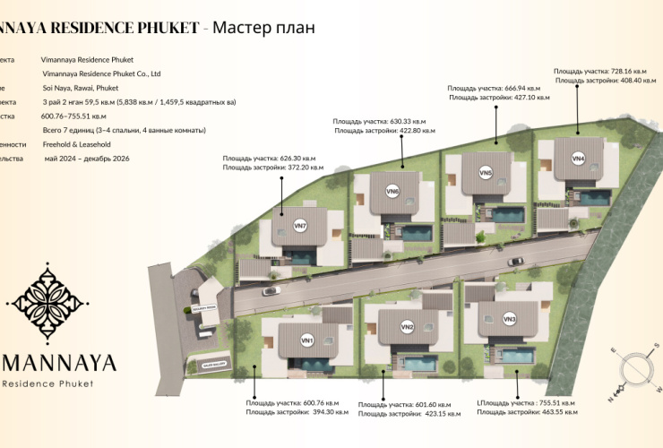 Sophisticated villa in Nai Harn, 3 bedroom, 342 sq.m. with garden, pool view 