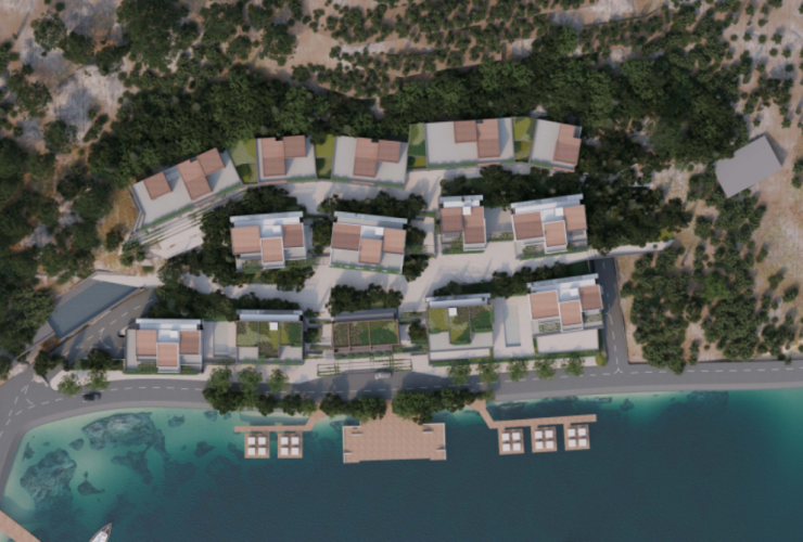 A plot of land on the first line for the construction of a hotel complex